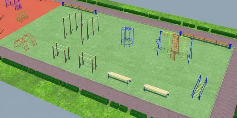 Проект детско-спортивной площадки для школы - детсада в Калуге