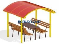 Стол и лавки под навесом МАФ 4005 в Калуге