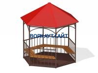 Беседка с лавками и полом МАФ 4122 в Калуге