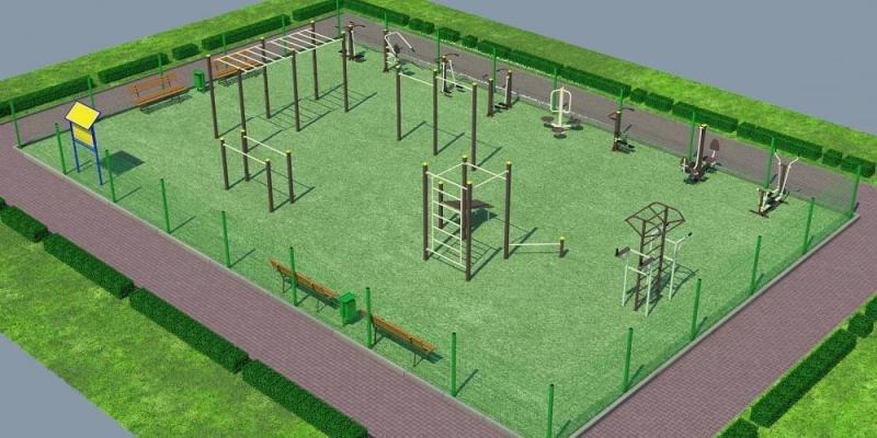 Проект спортивной воркаут площадки с уличными тренажерами - 1467400 рублей в Калуге