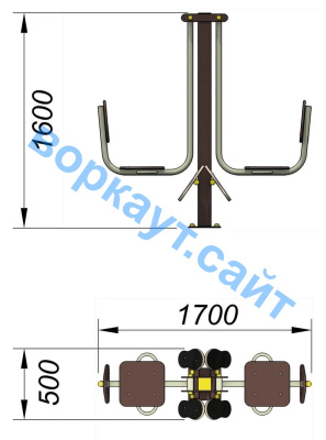Уличный тренажер "Жим ногами горизонтальный " УТ 003 в Калуге