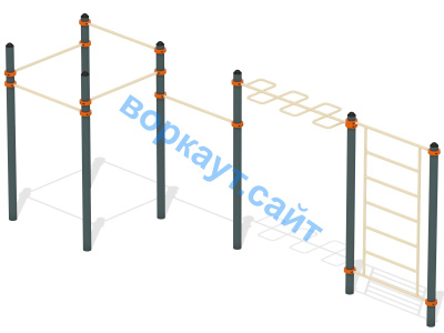 Воркаут турники с шведской стенкой и рукоходом  ВС-21 в Калуге