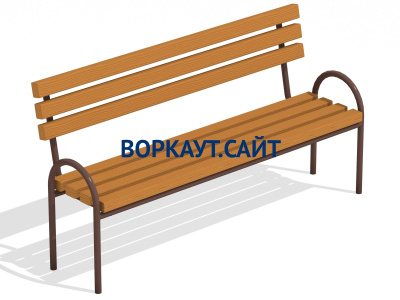 Парковая лавочка со спинкой МАФ 1605 в Калуге