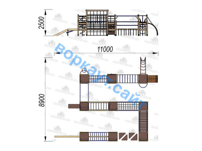 Детский спортивный комплекс Полоса препятствий ДСК 3116 в Калуге