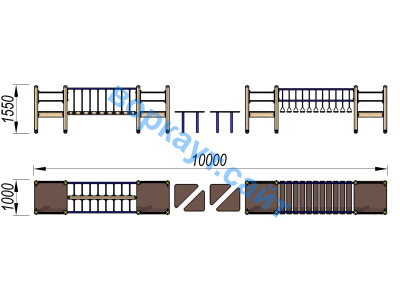 Детский спортивный комплекс Двойной мостик ДСК 3115 в Калуге