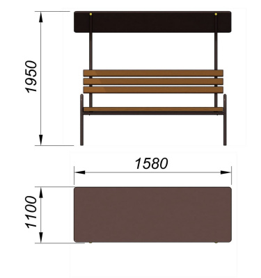 Лавочка под навесом МАФ 1607 в Калуге