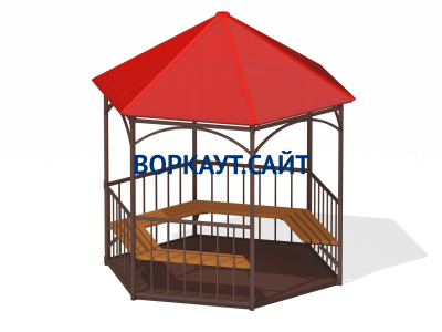 Беседка с лавками и полом МАФ 4122 в Калуге