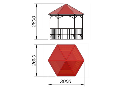 Беседка с лавками и полом МАФ 4122 в Калуге