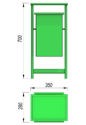Урна с крышкой МАФ 1631 в Калуге
