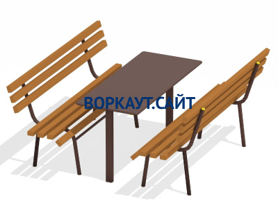 Дачный комплект из 2 лавочек и стола МАФ 1620 в Калуге