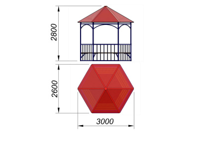 Беседка с лавками МАФ 4120 в Калуге