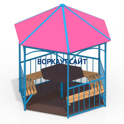 Беседка со столом, лавками и полом МАФ 4123 в Калуге
