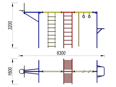 Гимнастический комплекс с баскетбольным щитом МАФ 3001 в Калуге Гимнастический комплекс с баскетбольным щитом МАФ 3001 в Калуге
